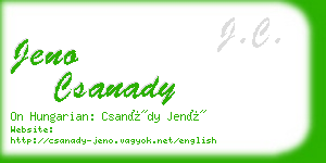 jeno csanady business card